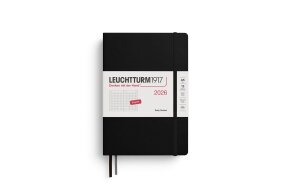 LEUCHTTURM DAILY PLANNER 2026 A5 HC DOTTED 12 MONTHS BLACK 372780